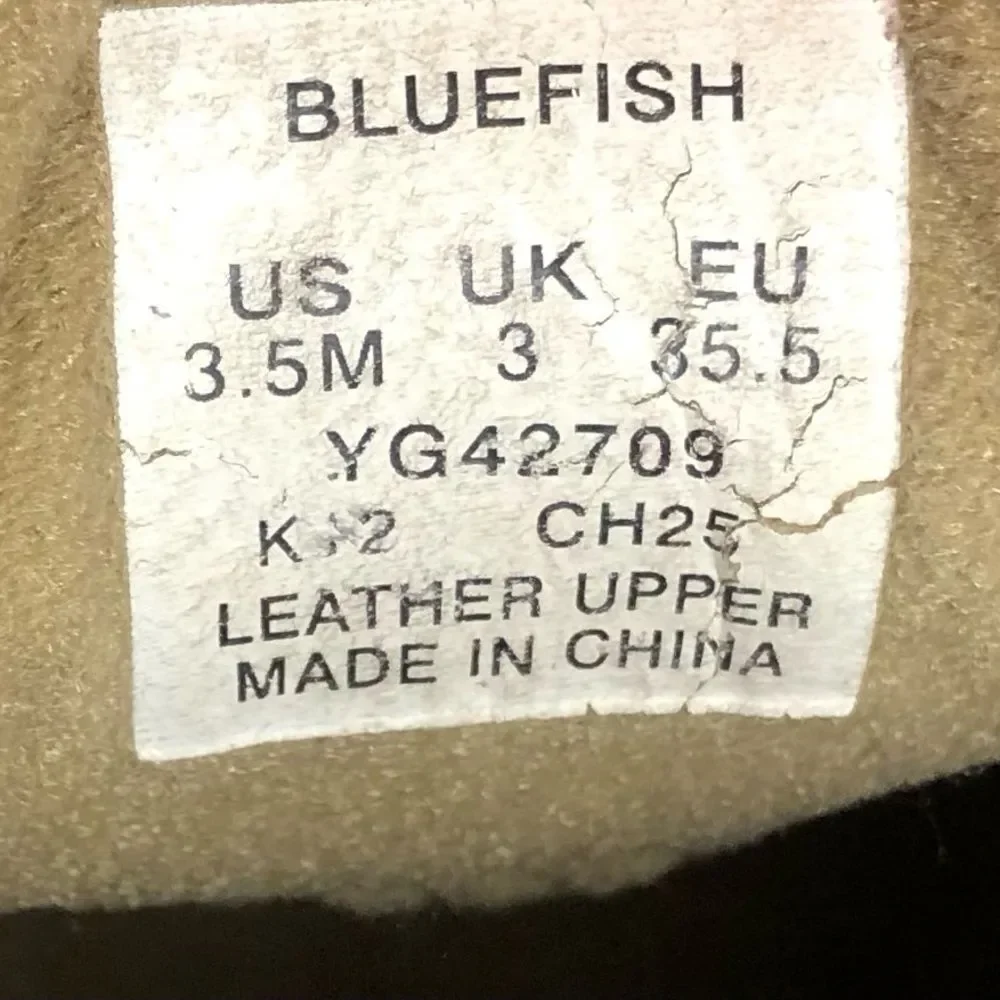 Sperry Top Sider Blue Fish Leather Boat Shoes Girl’s Size 3.5M
